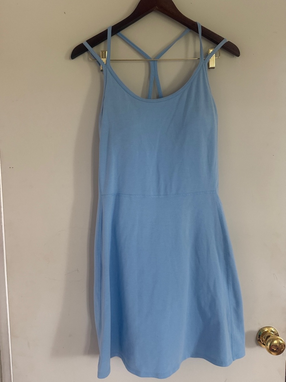 Old Navy Women’s Blue Powerchill Built in Bra Dress w/ Pockets Sz L Tall EUC